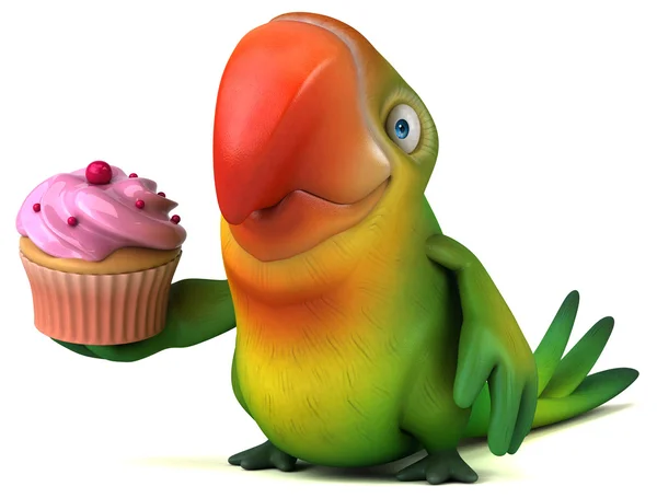Cupcake tutarak papağan — Stok fotoğraf