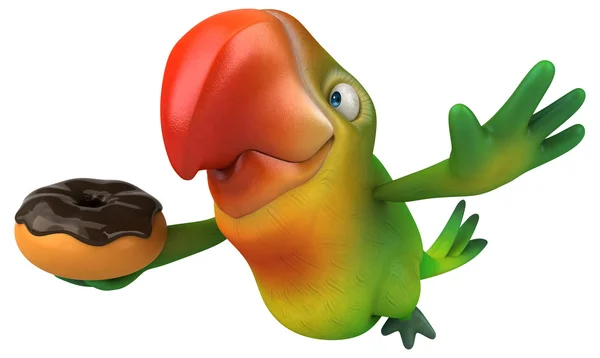 Çörek tutan papağan — Stok fotoğraf