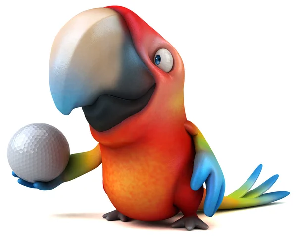 Papağan holding topu — Stok fotoğraf