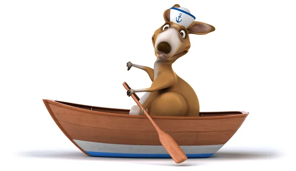 Fun kangaroo rowing — Stock Photo, Image