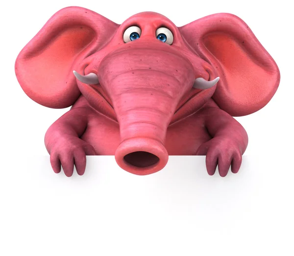 Pink elephant holding border — Stock Photo, Image