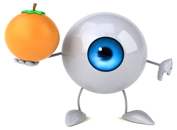 Eye holding orange — Stock Photo, Image