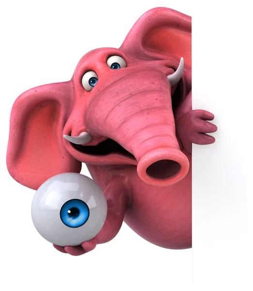 Pink elephant holding eye — Stock Photo, Image