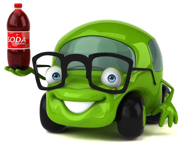 Grappige auto bedrijf soda — Stockfoto