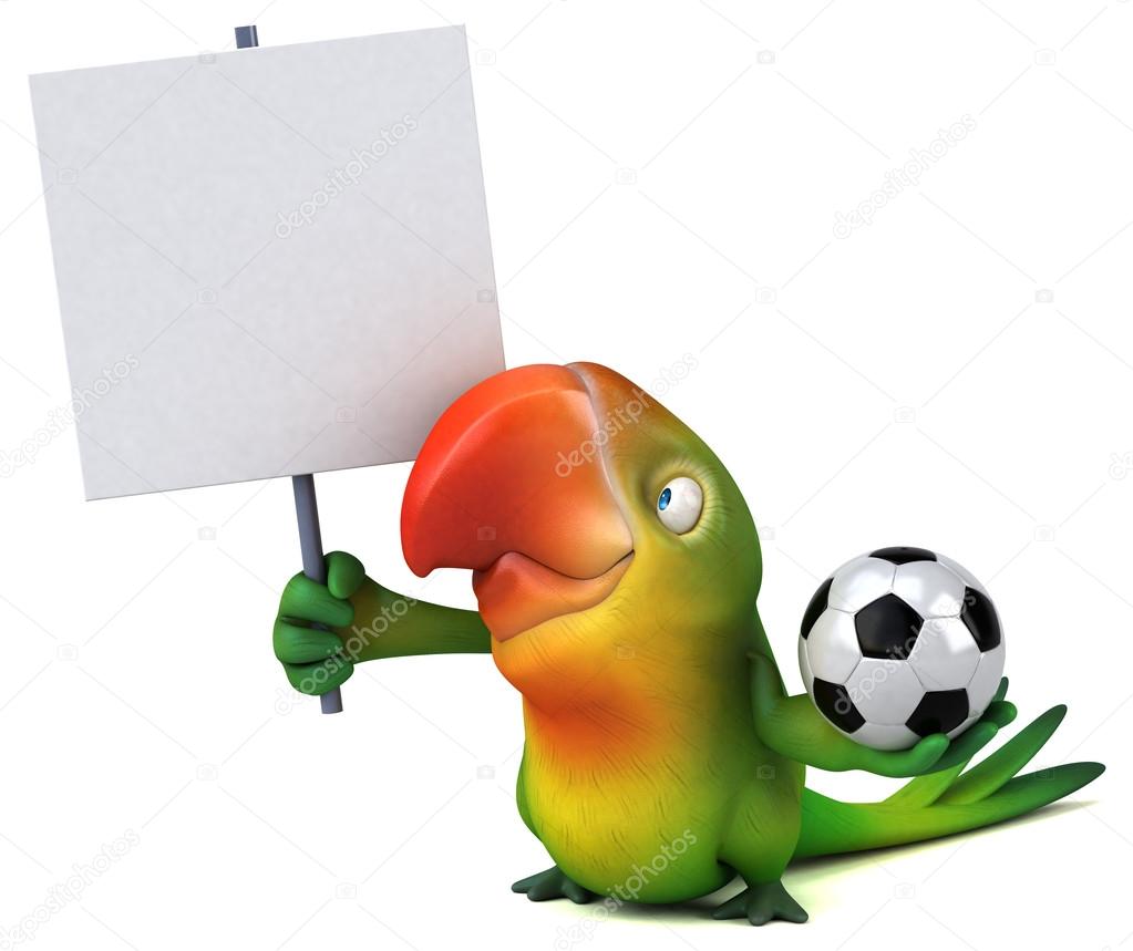 parrot holding ball 