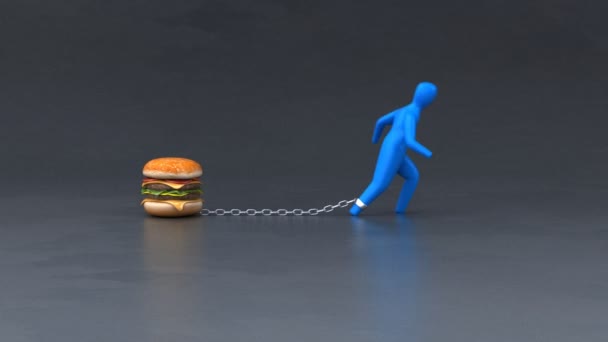 Символ обтяження з гамбургером — стокове відео