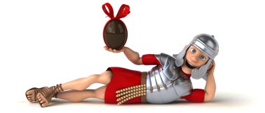 soldier holding gift  clipart