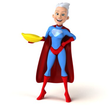 Süper kadın holding muz