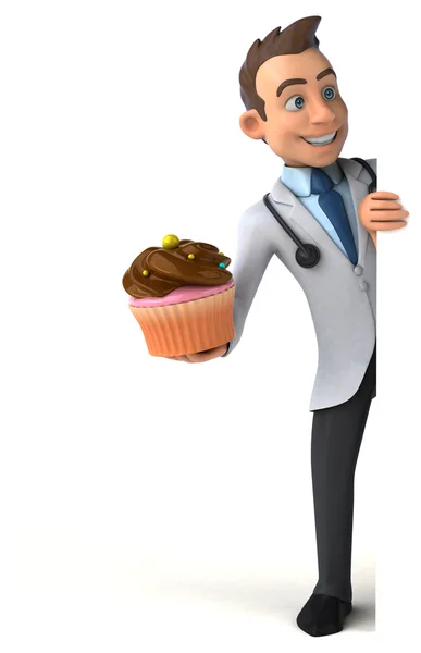 Lekarz gospodarstwa cupcake — Zdjęcie stockowe