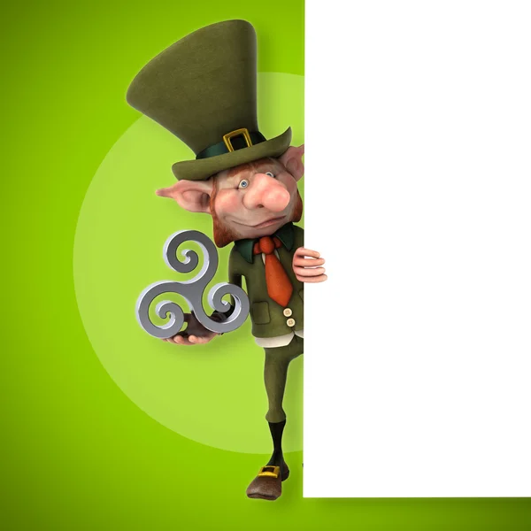 Leprechaun with life cycle symbol — Stock Photo, Image