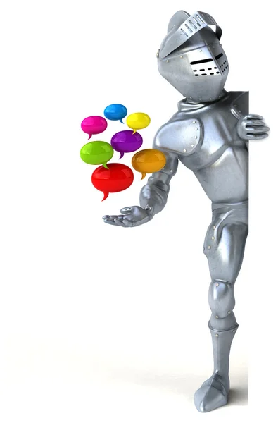 Knight with speech bubbles — Stock Photo, Image