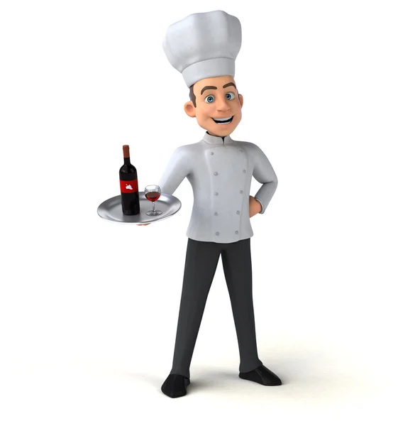 Chef-kok bedrijf wijn — Stockfoto