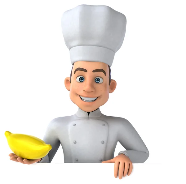 Chef segurando banana — Fotografia de Stock