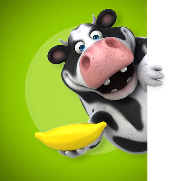 Vacca che detiene banana — Foto Stock