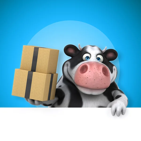 Cow holding boxes — ストック写真