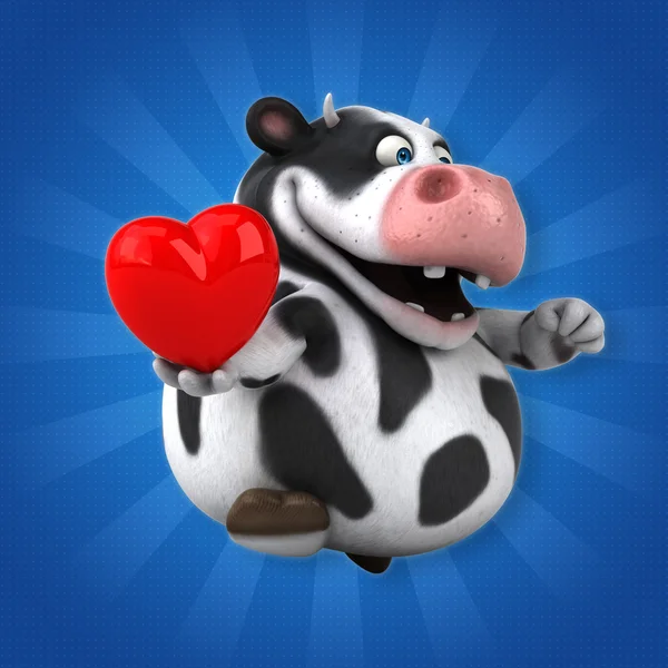 Cow holding heart — ストック写真