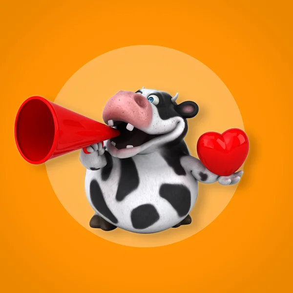 Cartone animato mucca tenendo il cuore — Foto Stock