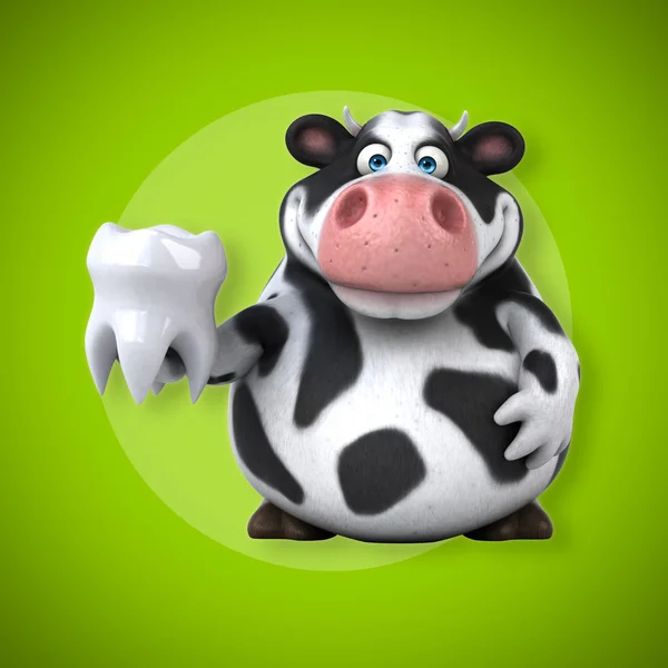 Мультяшная корова с зубами — стоковое фото