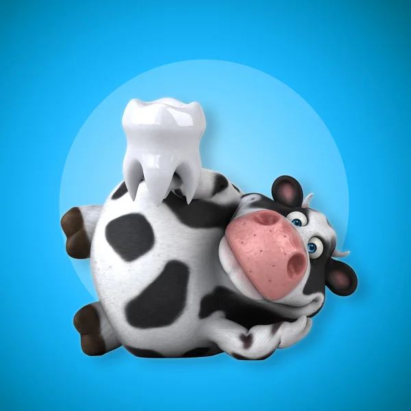 Vaca de dibujos animados con diente — Foto de Stock