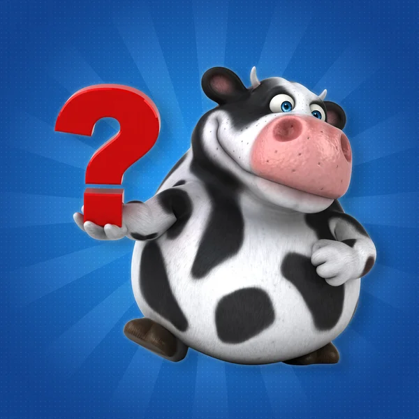 Знак вопроса для коровы — стоковое фото