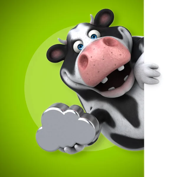 Vache tenant signe nuage — Photo