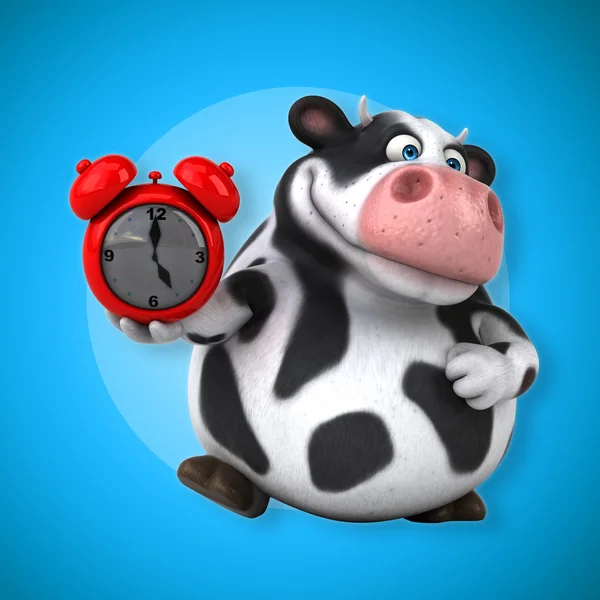 Корова с будильником — стоковое фото