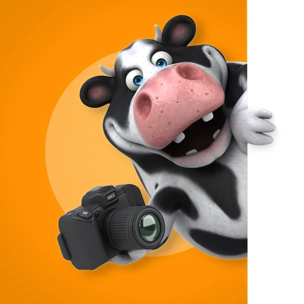 Krowa, trzymając aparat fotograficzny — Zdjęcie stockowe