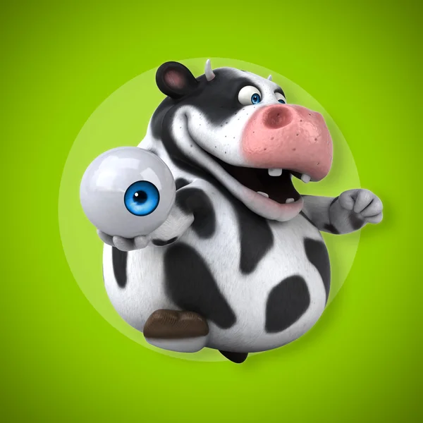 Desenho animado vaca segurando olho — Fotografia de Stock