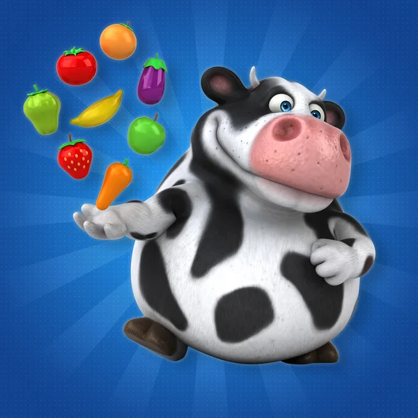 Cartoon-Kuh mit Gemüse — Stockfoto