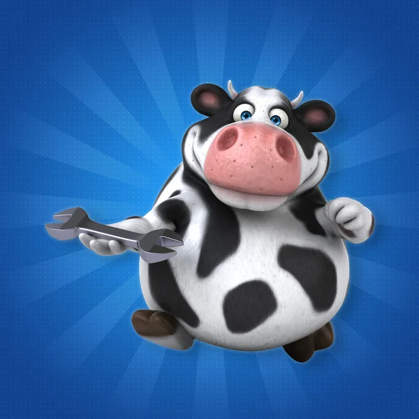 Cow holding wrench — Stock Photo, Image