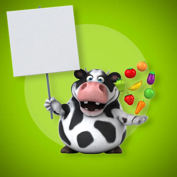 Cow with card and vagetables — ストック写真