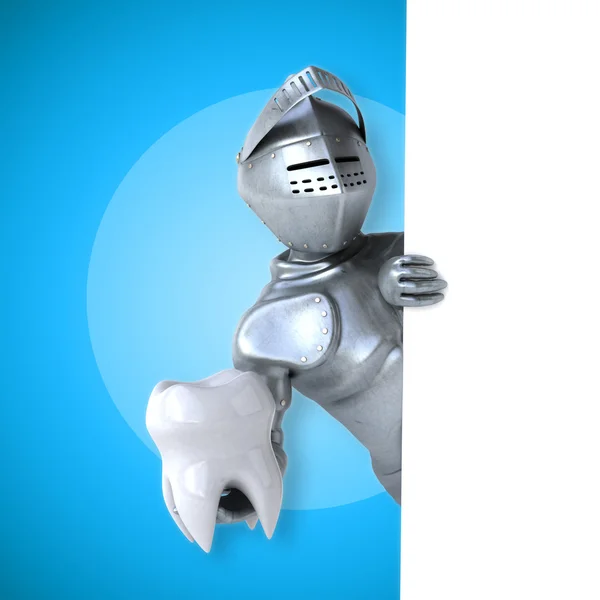 Cavaleiro com dente humano — Fotografia de Stock