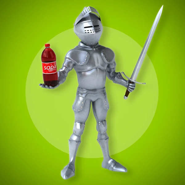 Knight with soda drink — Stock Photo, Image