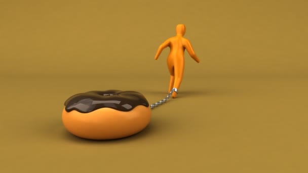 负担符号与甜甜圈 — 图库视频影像