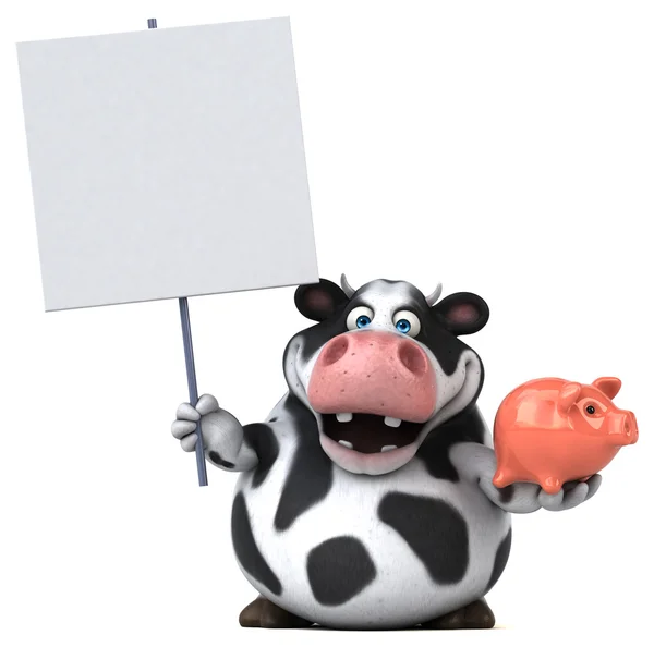 Leuke koe bedrijf piggy bank — Stockfoto