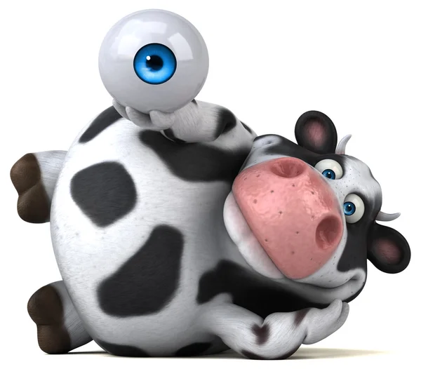 Fun cow holding eye — Stock Photo, Image