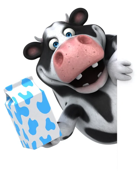 Eğlenceli inek holding süt — Stok fotoğraf