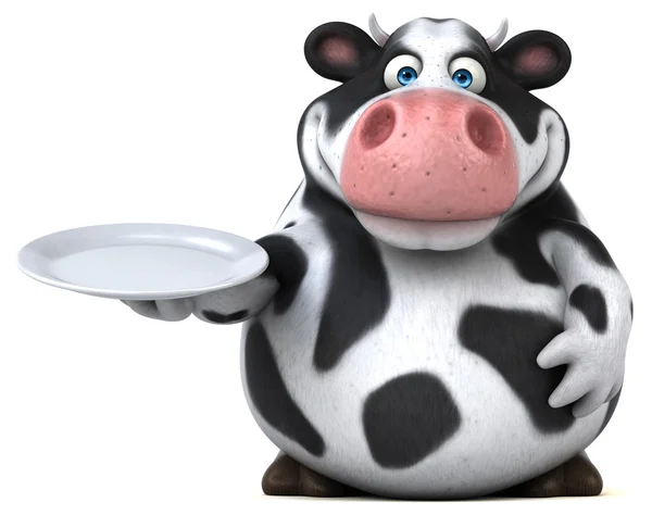 Zábava kráva drží desku — Stock fotografie