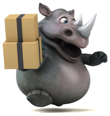 Eğlenceli gergedan holding kutuları