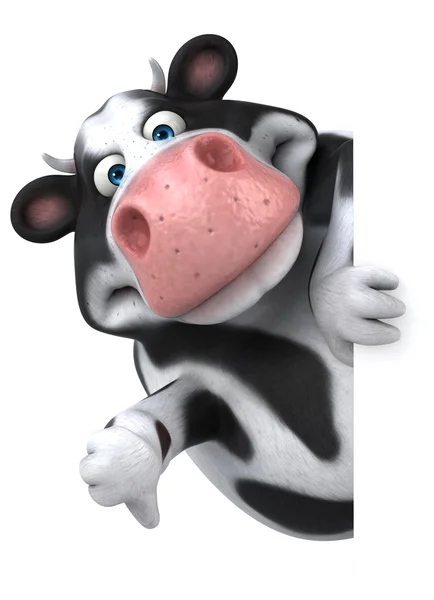 Fun cow holding finger sign — Stock Photo, Image