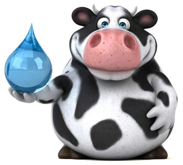 Zabawne krowy gospodarstwa waterdrop — Zdjęcie stockowe