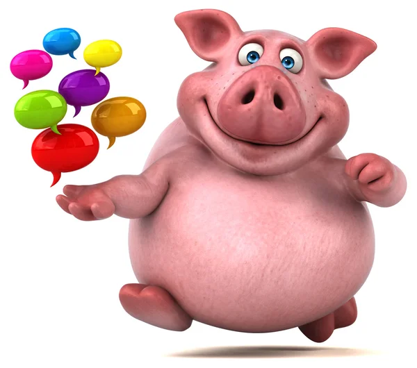 Забавная розовая свинья — стоковое фото