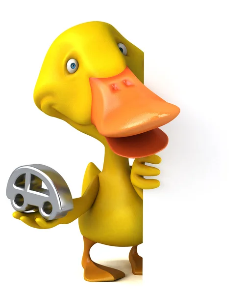 Ördek holding araba — Stok fotoğraf