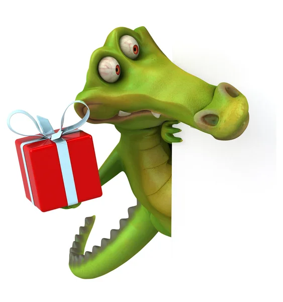 Leuke krokodil bedrijf cadeau — Stockfoto