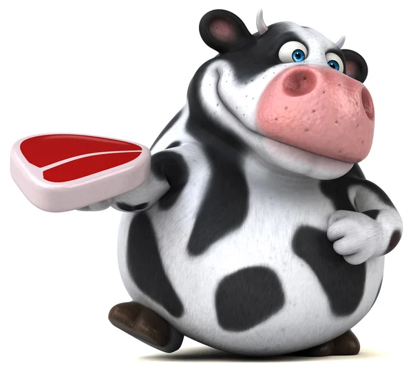 Vaca divertida sosteniendo carne —  Fotos de Stock