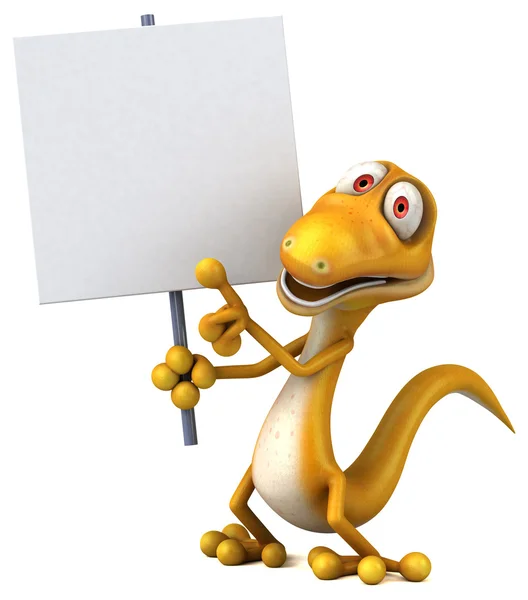 Lizard holding card — Stock Photo, Image