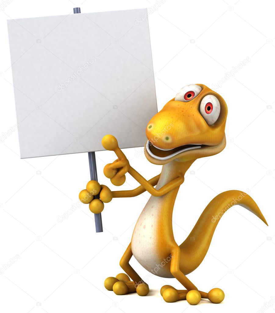 lizard holding card 