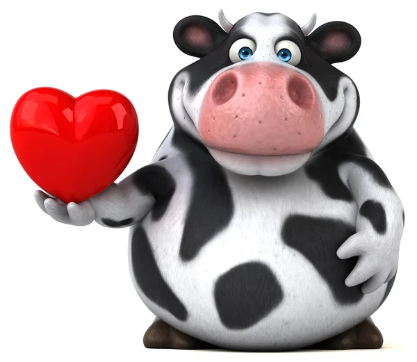 Divertido vaca segurando coração — Fotografia de Stock