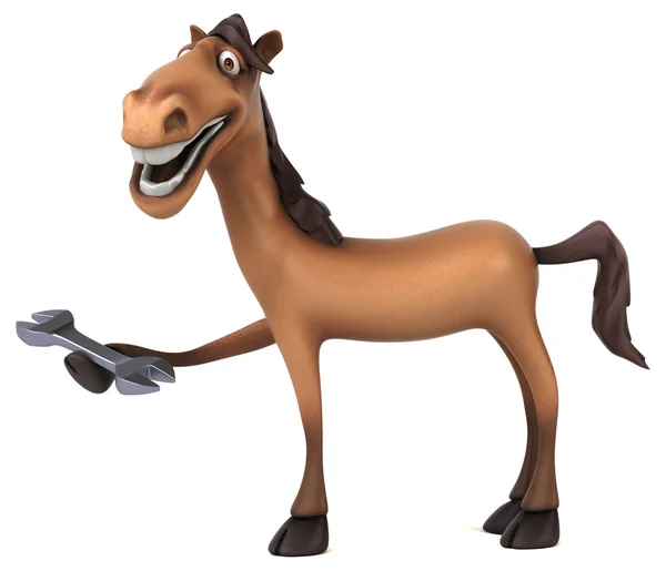 Pferd hält Schraubenschlüssel — Stockfoto