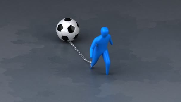 Символ обтяження з м'ячем — стокове відео